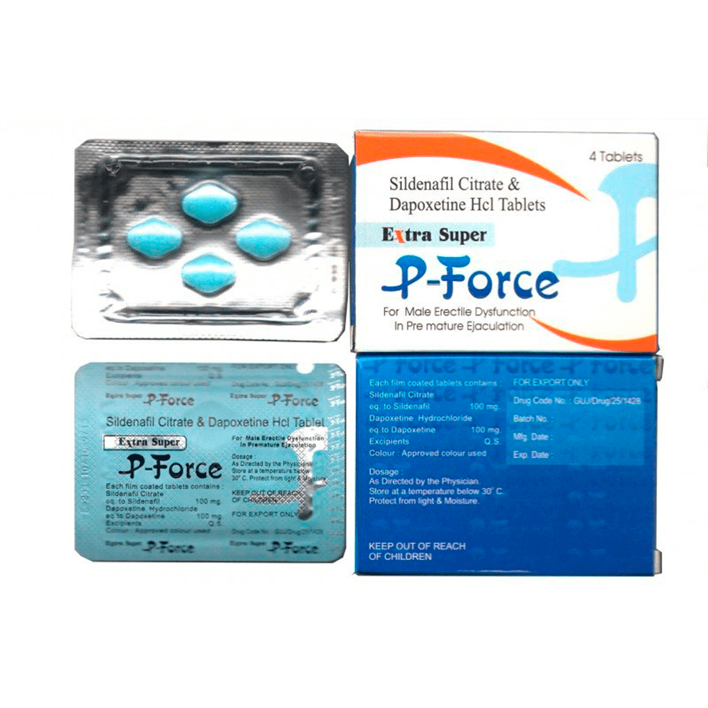 Super P-Force Виагра + Дапоксетин 4 табл. Индия купить в Одессе