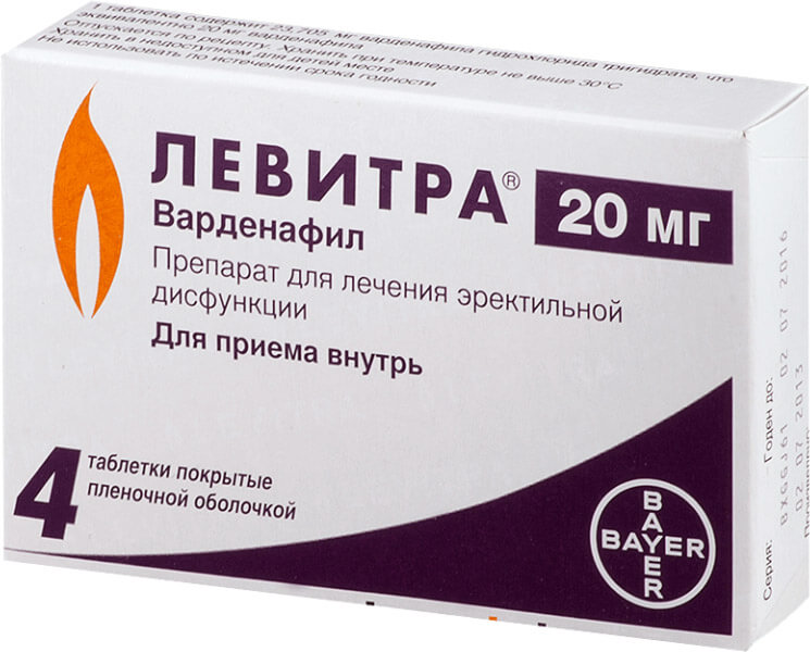 Левитра - инструкция по применению, дозы, побочные действия.